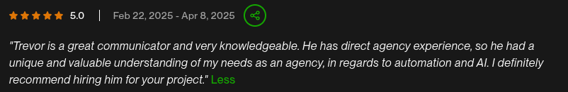 uw testimonial screenshot